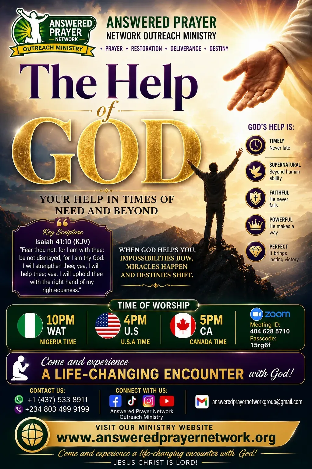 THE HELP OF GOD