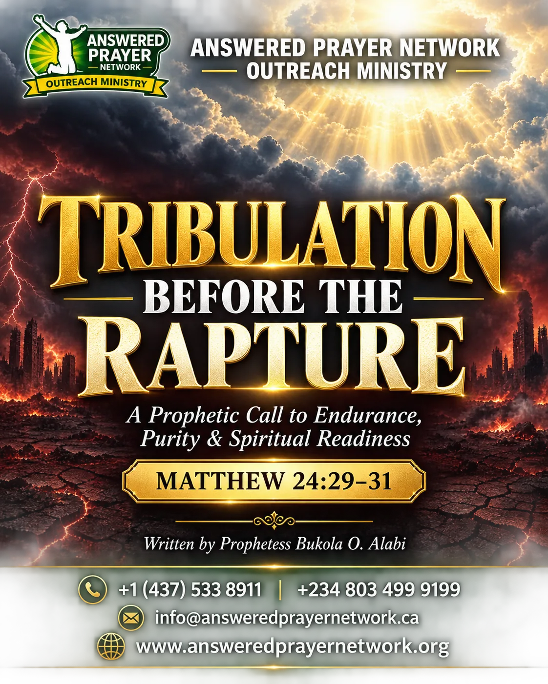 TRIBULATION BEFORE THE RAPTURE