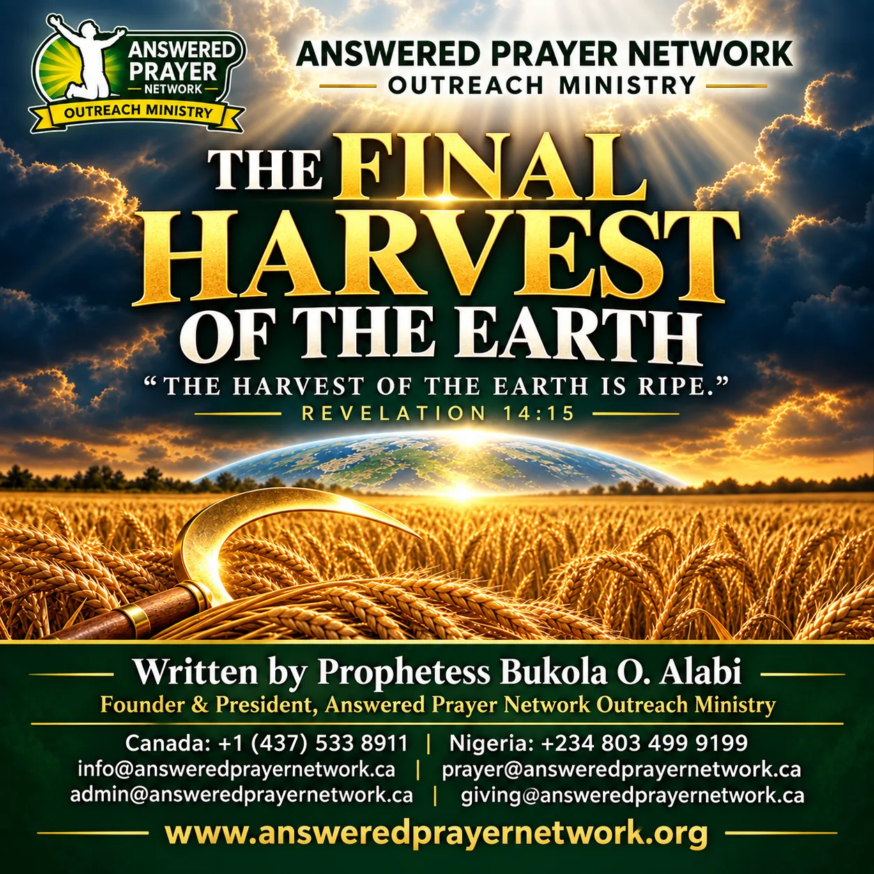 THE FINAL HARVEST OF THE EARTH