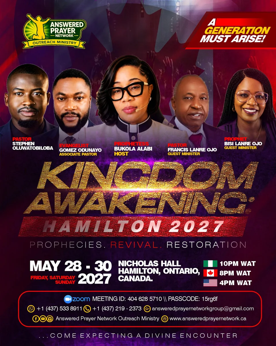 Kingdom Awakening: Hamilton, Ontario, Canada 2027 flyer